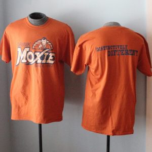 Adult Drink Moxie T-Shirt Distressed Texas Orange