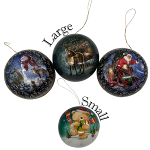 Papier-Mâché Christmas Ornament Large and Small